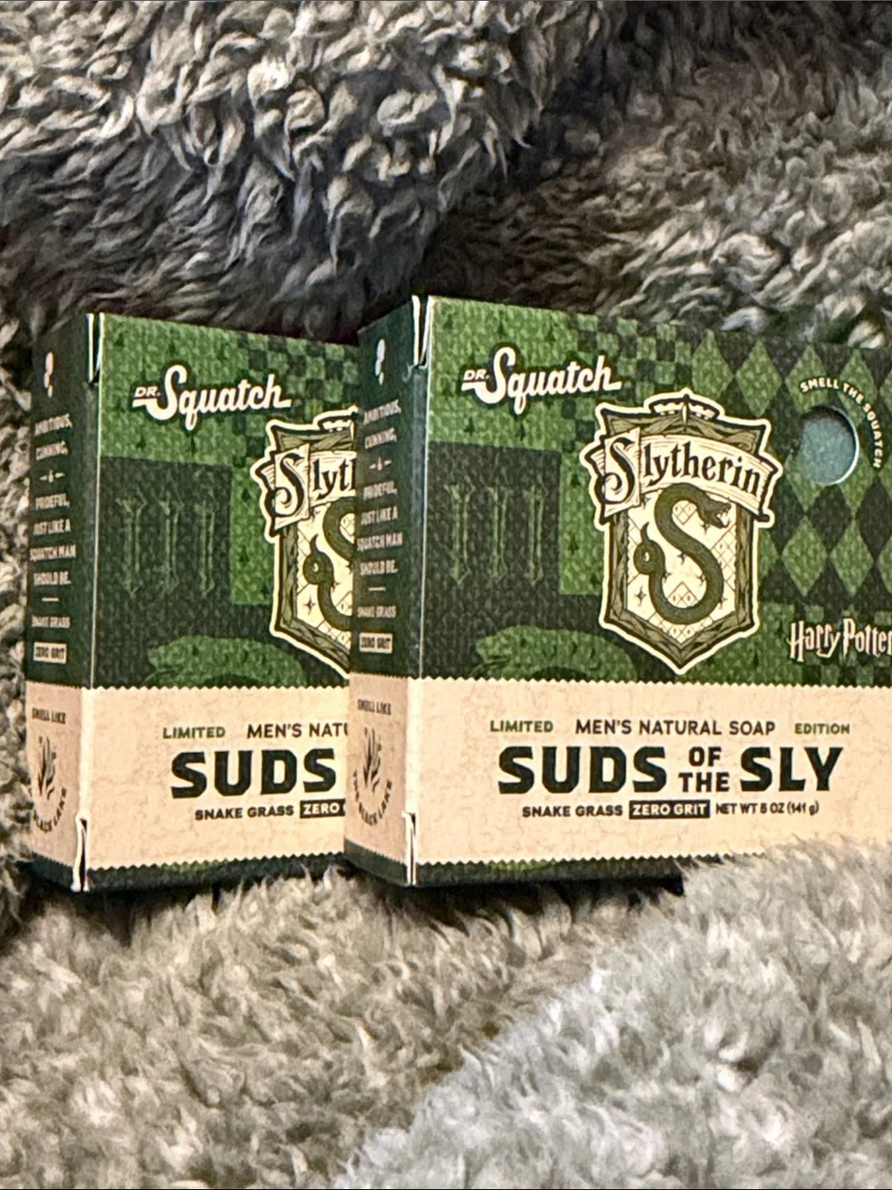 Includes 2 Dr. Squatch Slytherin Men’s Natural Soaps -Snake Grass-ZERO GRIT BNIB